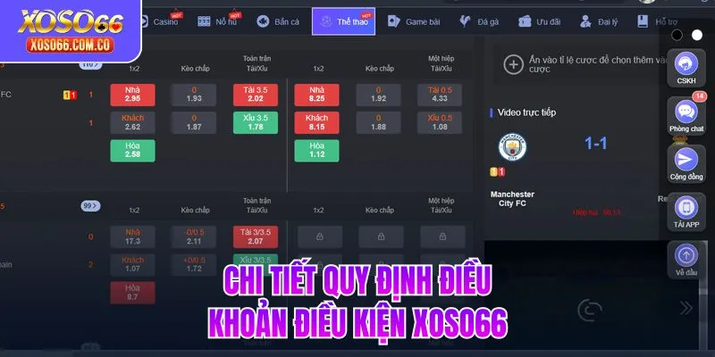 Chi tiết quy định điều khoản điều kiện XOSO66