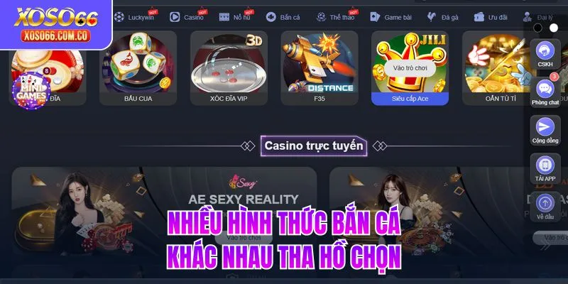 Nhiều hình thức bắn cá khác nhau tha hồ chọn